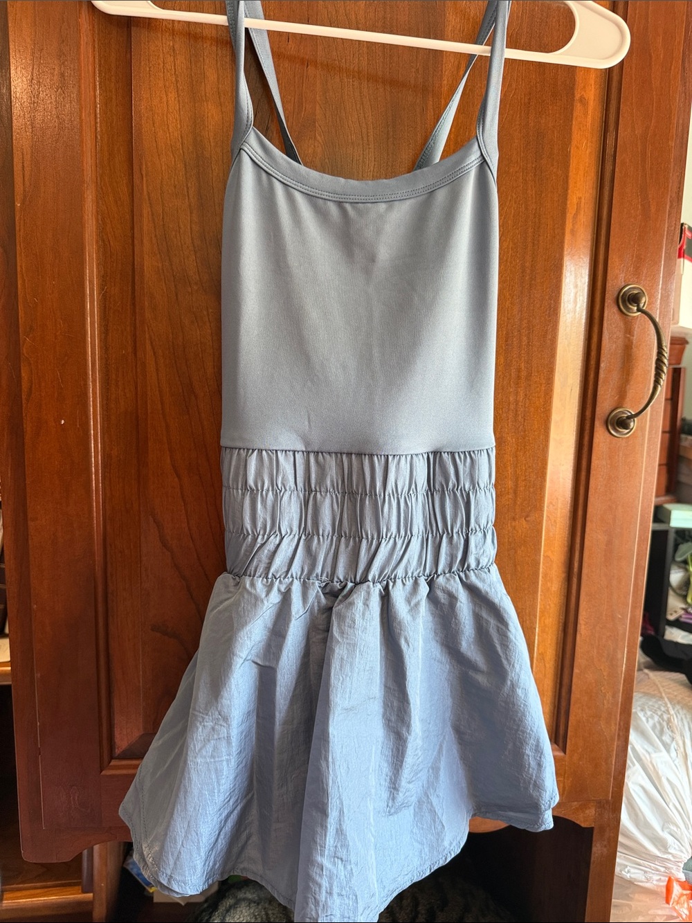 Light Blue Strapless Smocked Romper